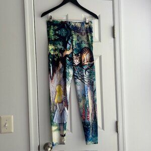 RARE Blackmilk Alice In Wonderland Cheshire Cat Disney Leggings - size L